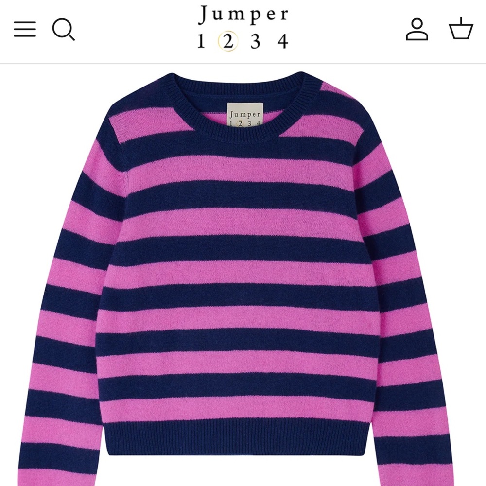 Jumper 1234 cashmere sweater. Light weight cashmere blue and peony pink. NWT